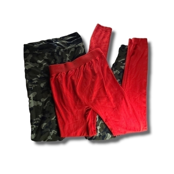 Love Nation Pants - 𝅺LOVE Nation Green Camo and Red Leggings Bundle